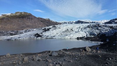 Solheimajokull proglacial lake.