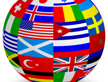 Global image showing multiple flags