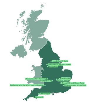 Figure 1: Location of proposed new developments.