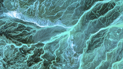 Aerial view of river patterns