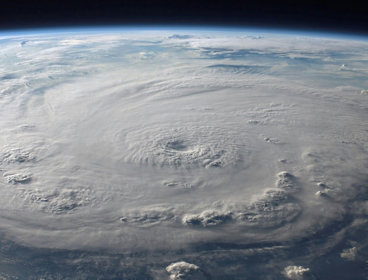 A hurricane viewed from above