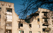 Destroyed building in Ukraine