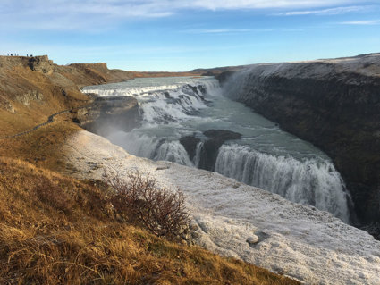 The Gulfoss waterfall, taken from the bank