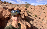 Person  taking a selfie in the Atlas Mountains of Morocco.