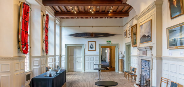 Wide angle shot of Main Hall at the Society