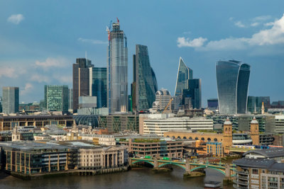 London city skyline showing sky scrapers and offices