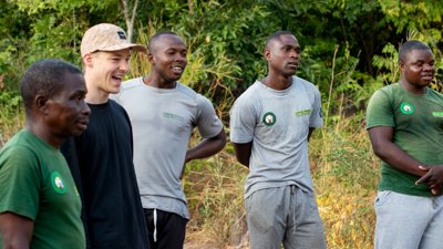 Lew Bedford with group of wildlife rangers