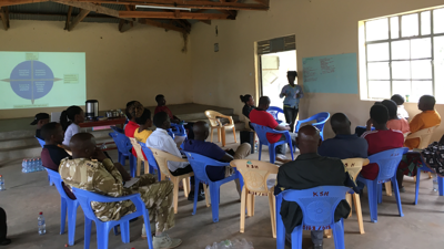 Conservation practitioners in breakout groups building their desired future human-elephant coexistence scenarios