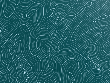 Topographical map lines on teal background