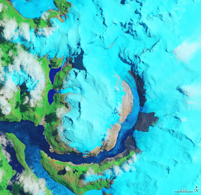 Landsat data of the retreat of Hielo Patagónico Sur 12 (HPS-12) in Patagonia