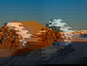Snow covered mountain with glacier