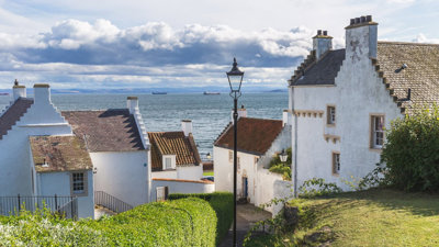 White houses at Pan Ha' Dysart Fife Scotland.